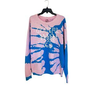 Grateful Dead Dancing Skeletons Tie-Dye Crewneck Sweatshirt Pink Blue XL